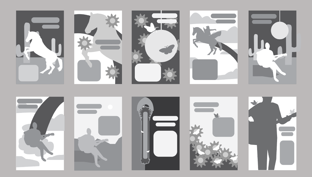 Sketches with ideas for the poster design.